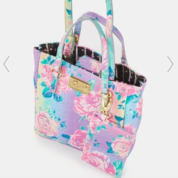 DOLLS KILL X  BETSEY JOHNSON FLORAL CROC CROSS BODY BAG AND CARD CASE - Picture 4 of 4